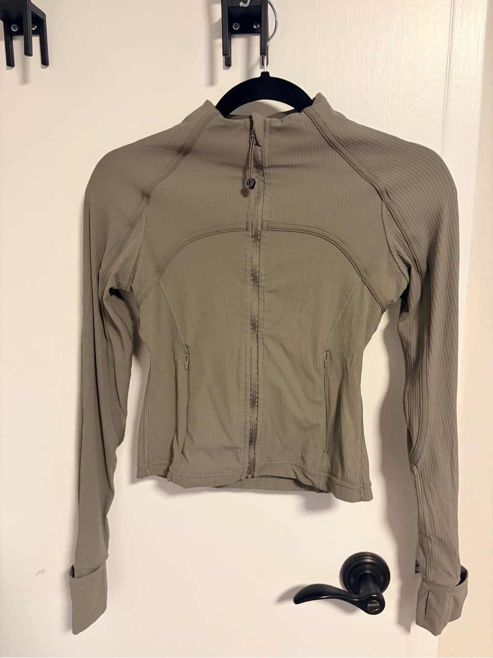 lululemon athletica Ribbed Zip-Front Utility Jacket in Olive
